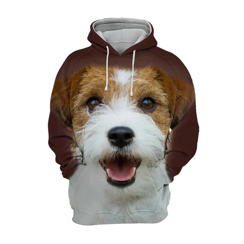 Huvtröja med hundtryck – 3D Hoodie för Hundälskare