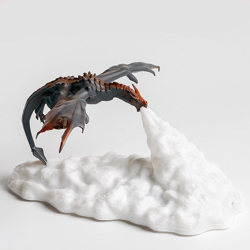 3D-nattlampa med eldsputande drake