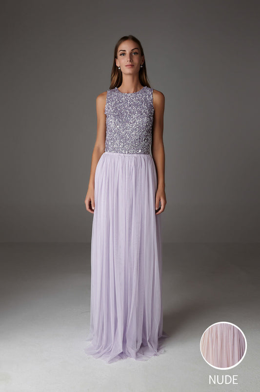 INES MAXI SKIRT NUDE-0