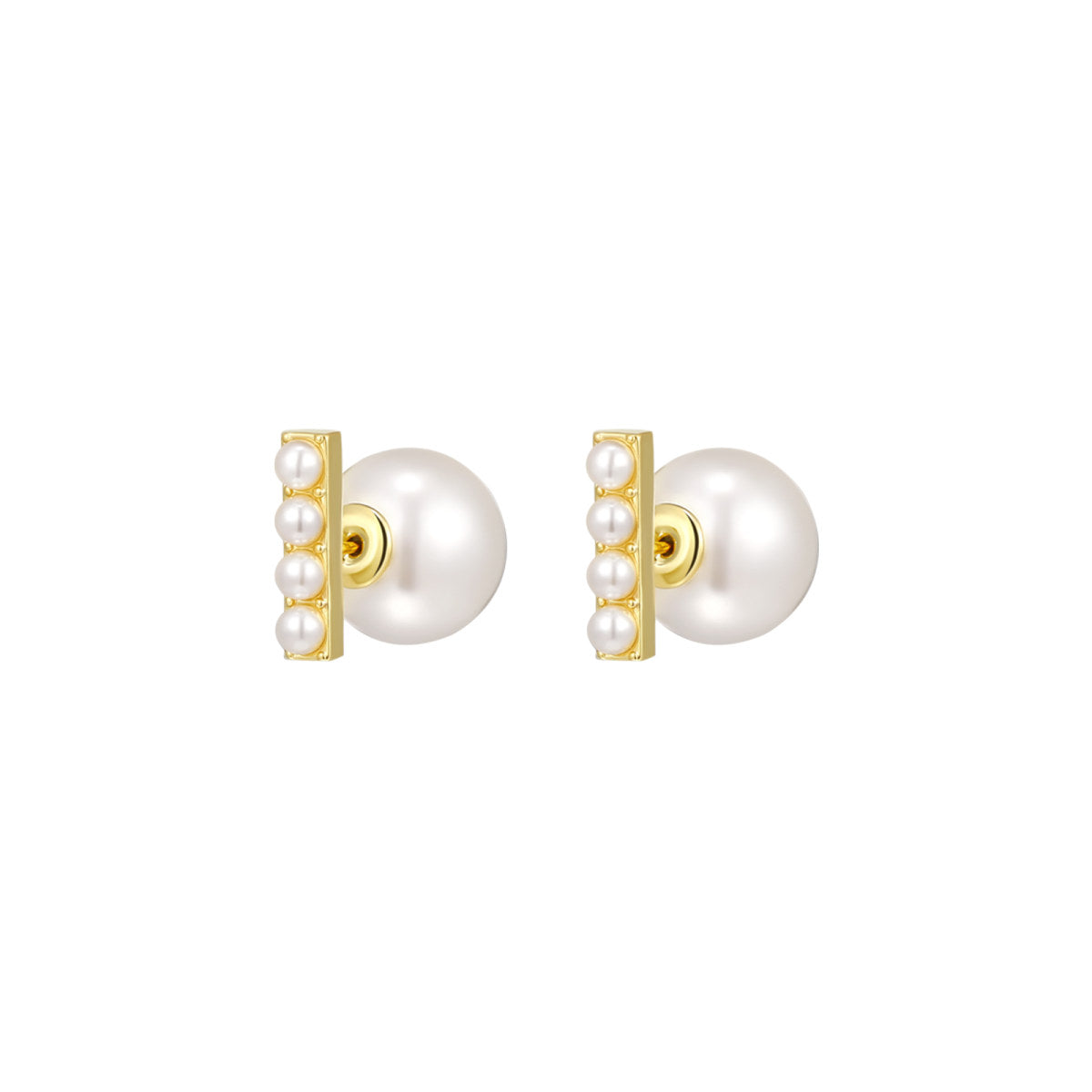 London Road Reversible Stud Gold Earrings-0