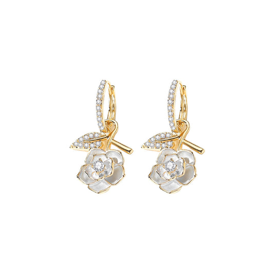 Stunning Camellia Gold Earrings-0
