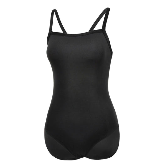 Sleek Solid Elite Training Athletic One Piece Swimsuit
