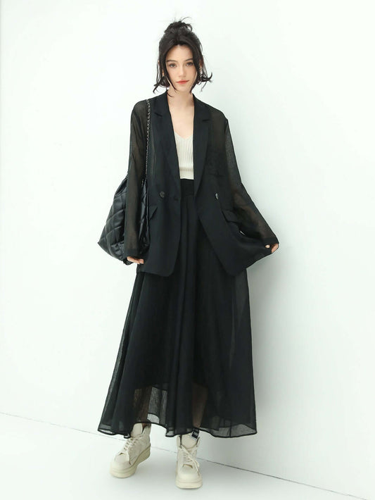 Aesthetic Full-Length Airy Multi-Layered Umbrella Skirt-1