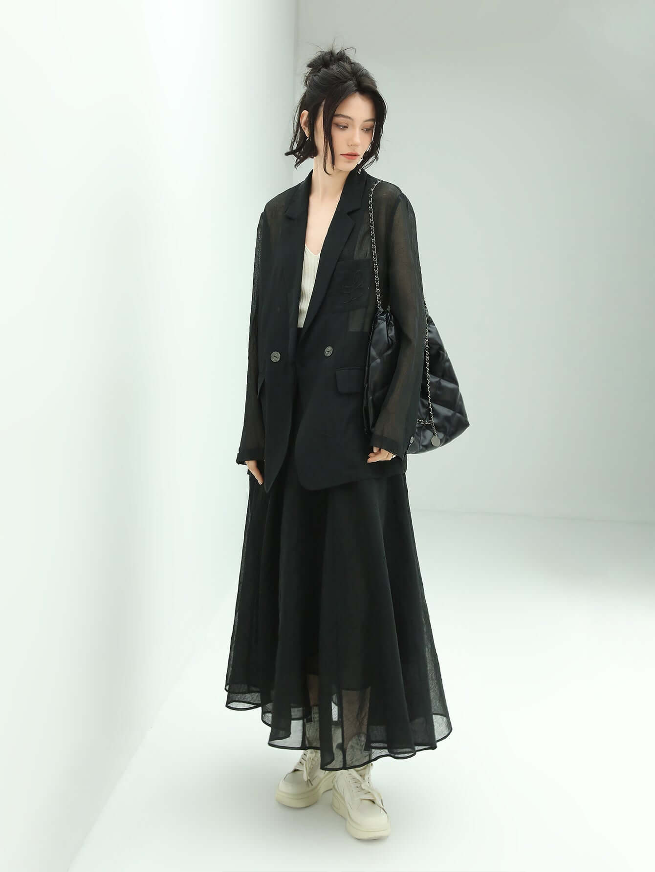 Aesthetic Full-Length Airy Multi-Layered Umbrella Skirt-2