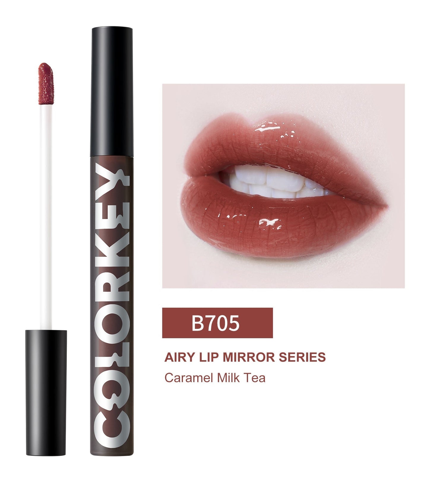 Airy Lip Gloss Mirror Series B705 Brown-2