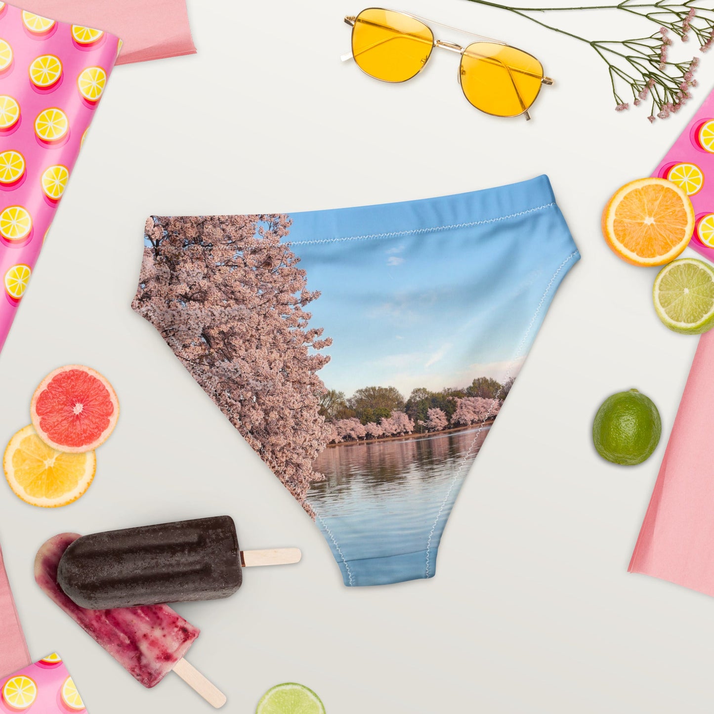 Recycled high-waisted bikini bottom