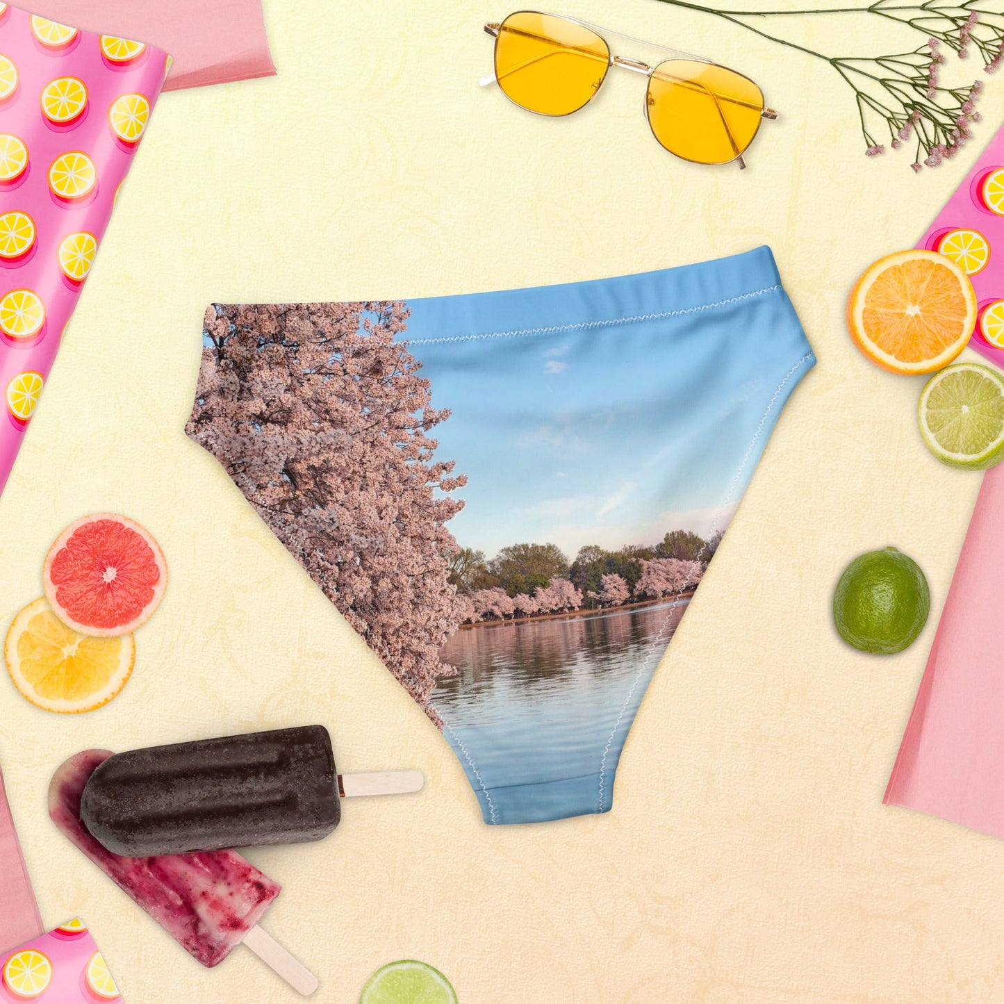 Recycled high-waisted bikini bottom