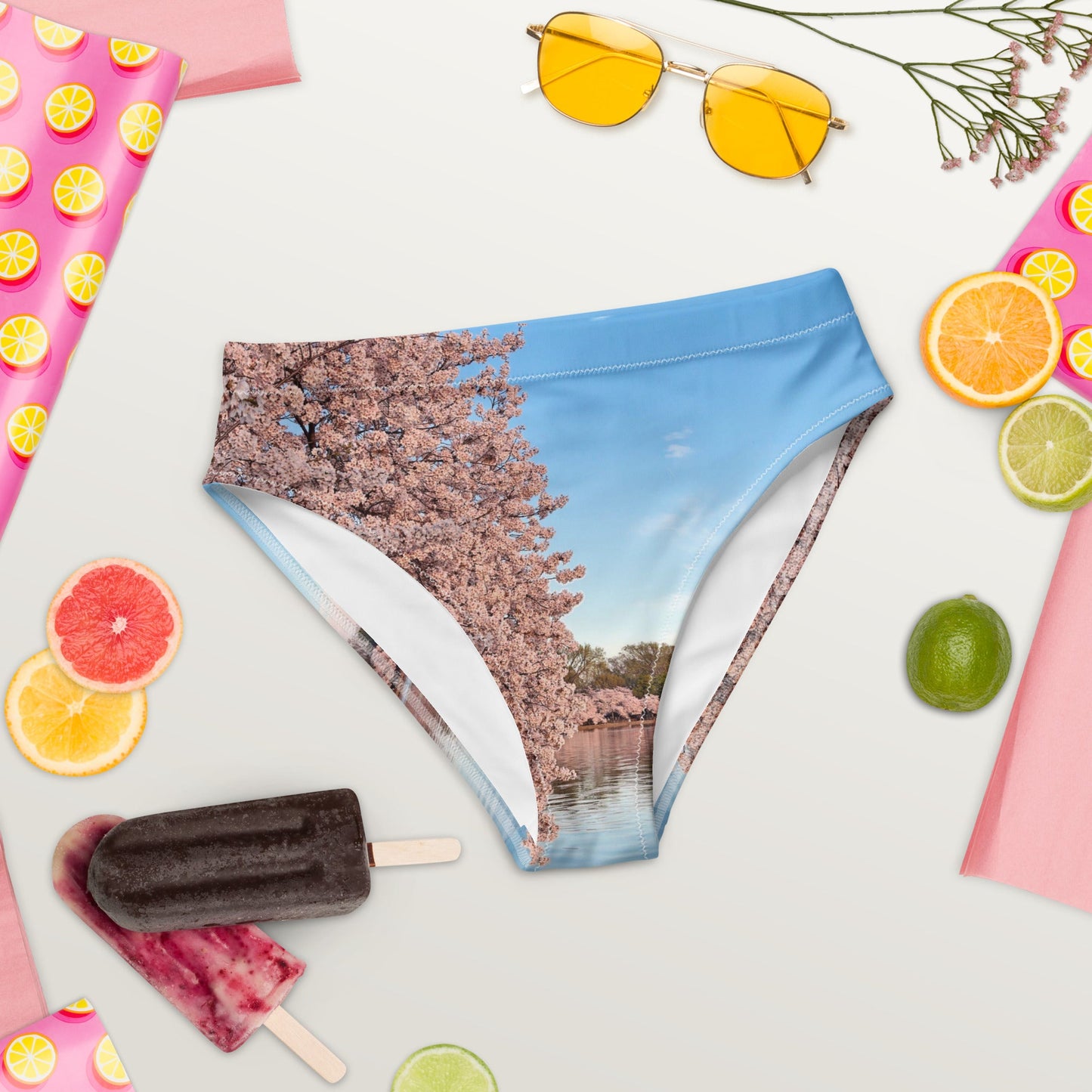 Recycled high-waisted bikini bottom