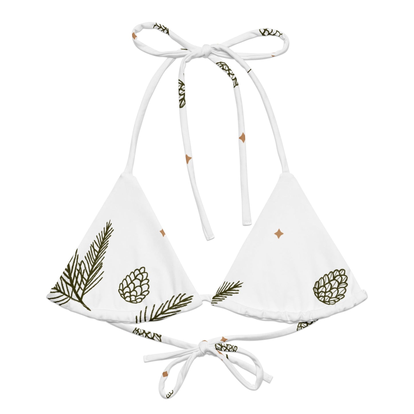 All-over print recycled string bikini top