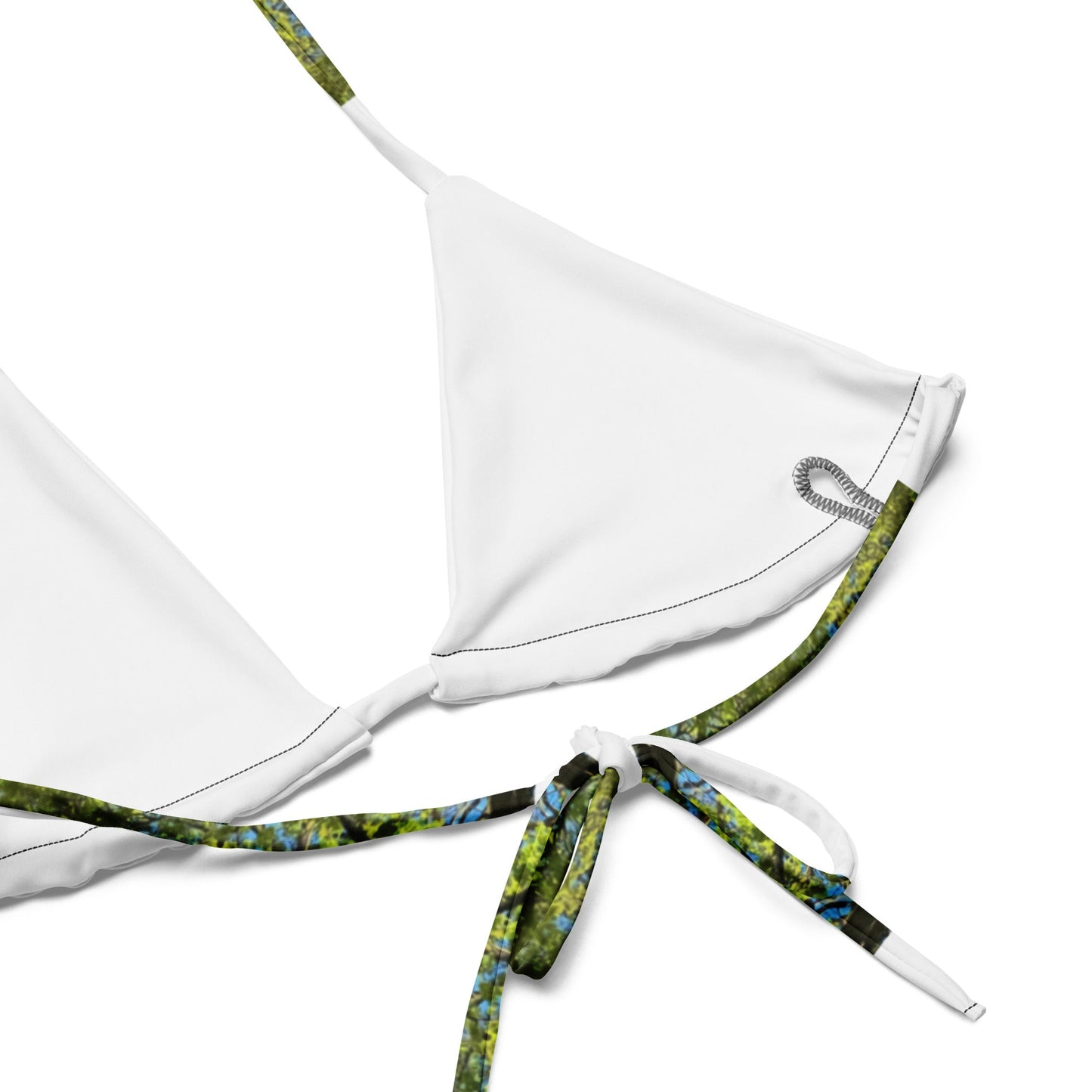 All-over print recycled string bikini top