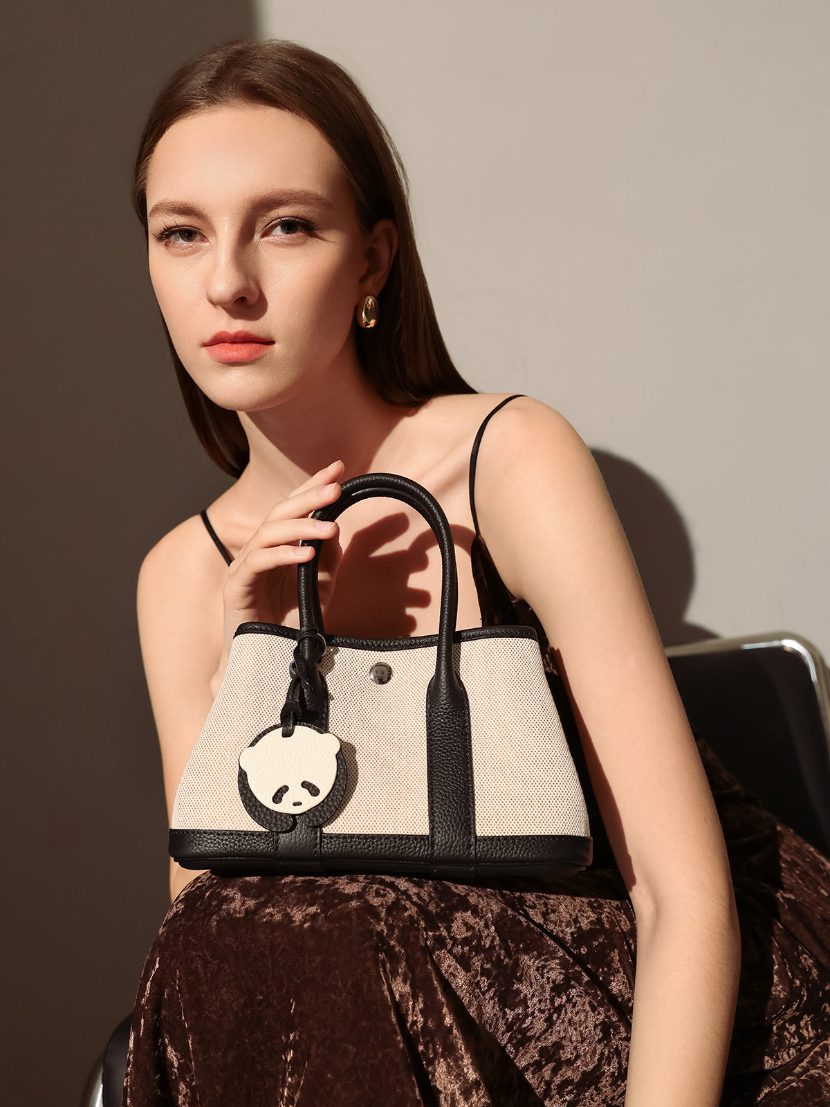 Carefree Canvas and Leather Top Handle Bag-4