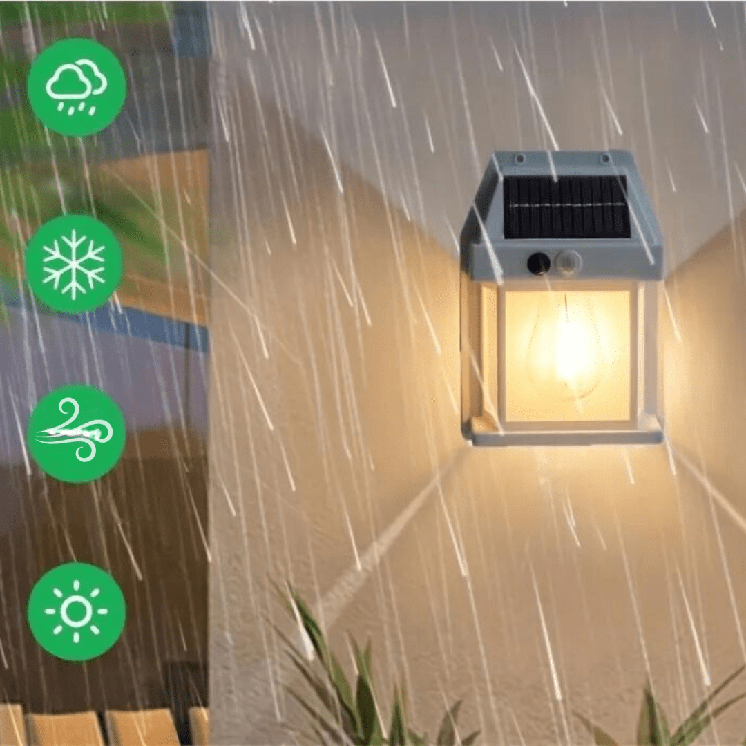 Fasadlampa med solcell