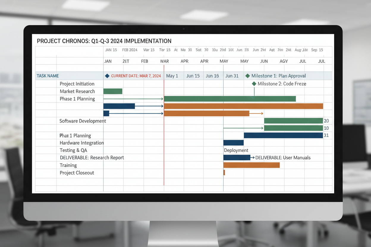Excel file for Gant Chart in Project Management