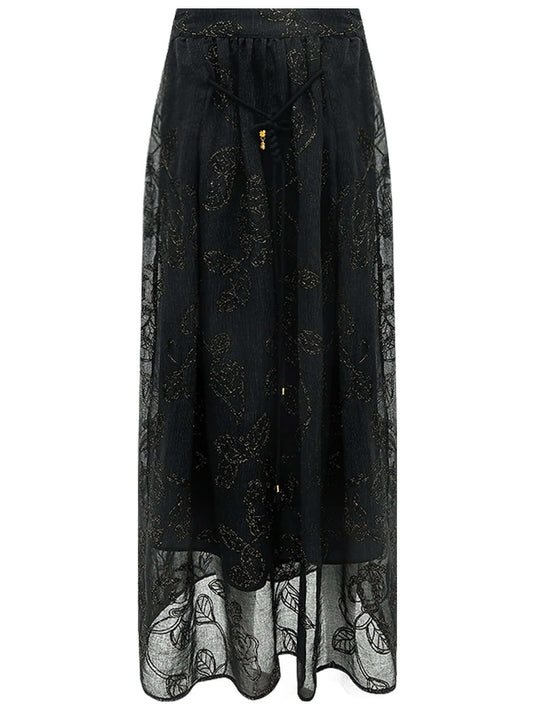 Intricately Embellished Glitter Embroidered Skirt-3