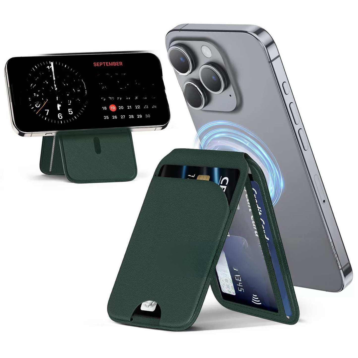 Korthållare magnetisk med mobilställ, vikbar design