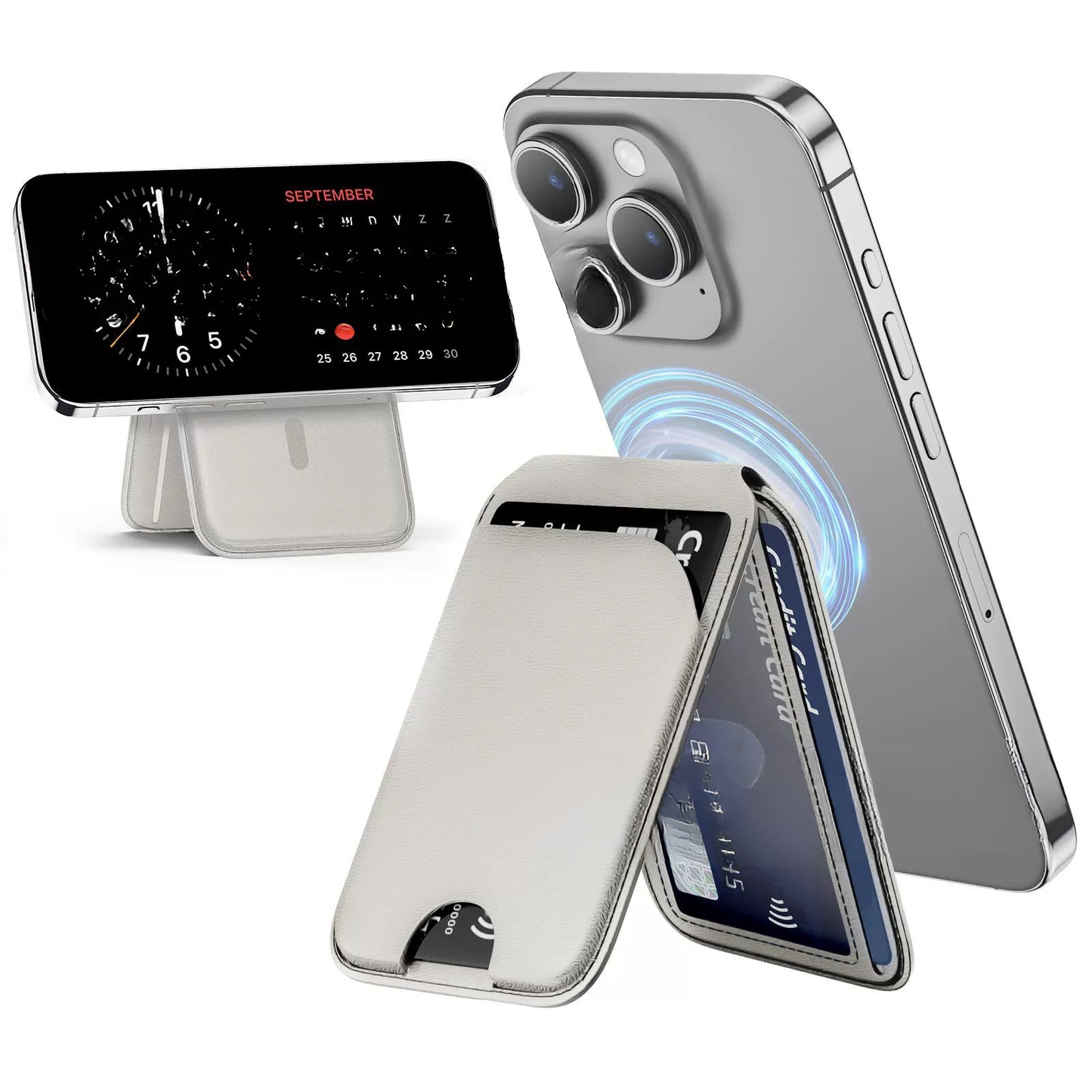 Korthållare magnetisk med mobilställ, vikbar design