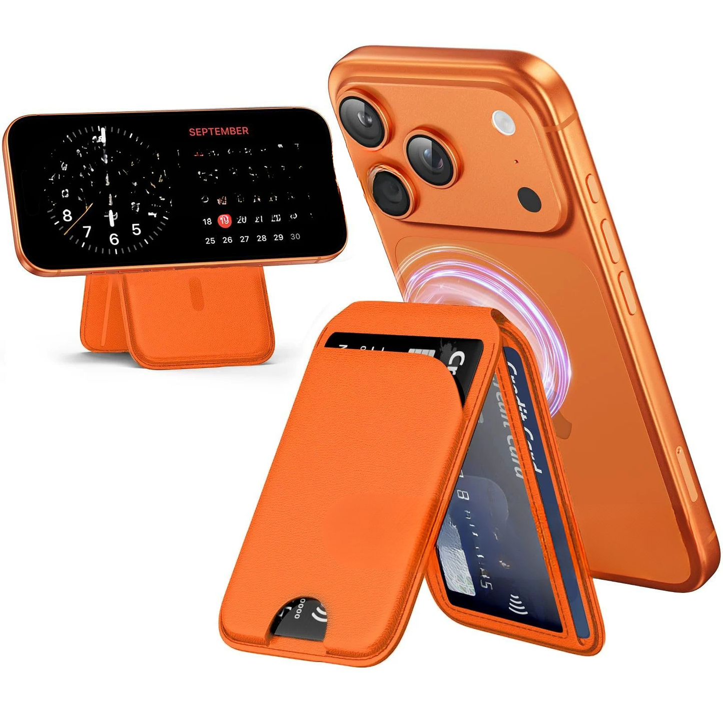 Korthållare magnetisk med mobilställ, vikbar design