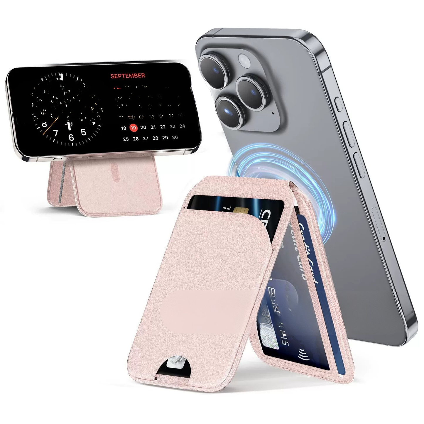 Korthållare magnetisk med mobilställ, vikbar design