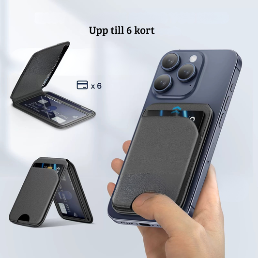 Korthållare magnetisk med mobilställ, vikbar design