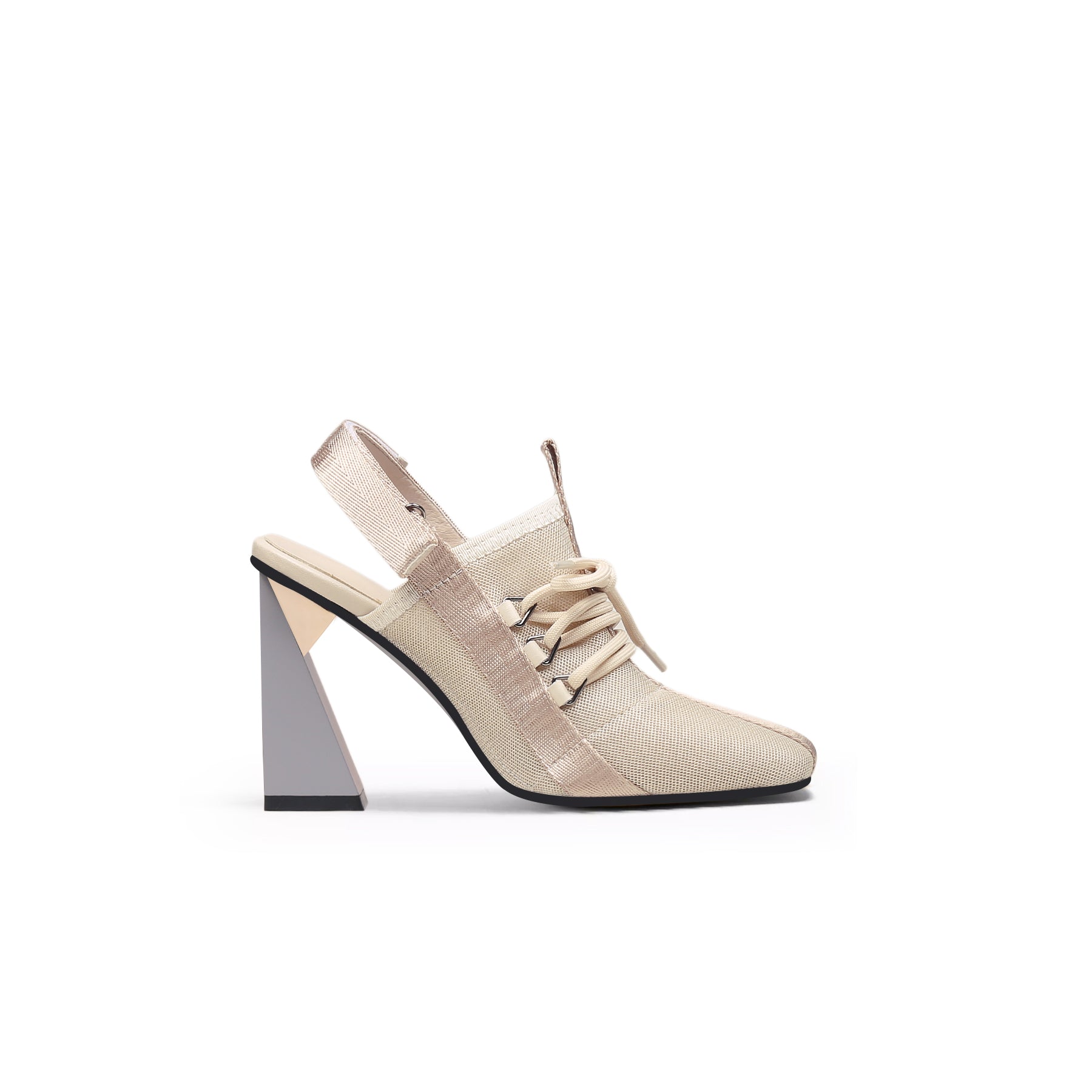 Lace Up Slingback High Heel Mules-2