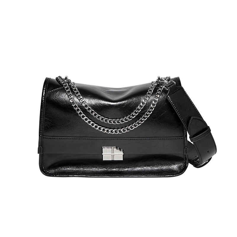 Large-Capacity Calf Leather Work Commute Bag-0