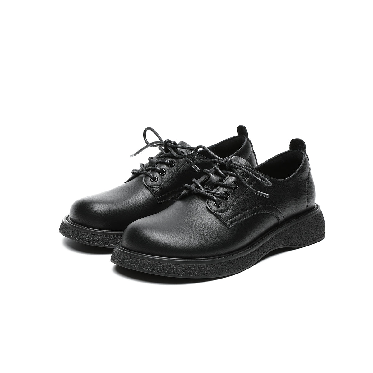 Low Cut Black Leather Shoes-1