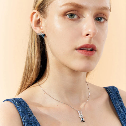 Mr. Bunny Pendant Silver Necklace-1