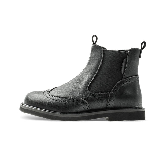 Outdoor Adventurer Kids Black Leather Boots-0