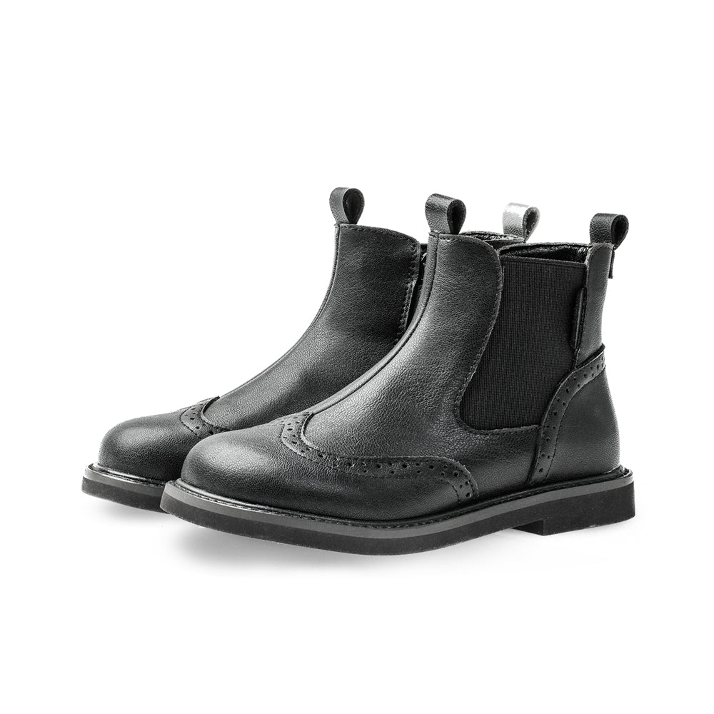 Outdoor Adventurer Kids Black Leather Boots-2