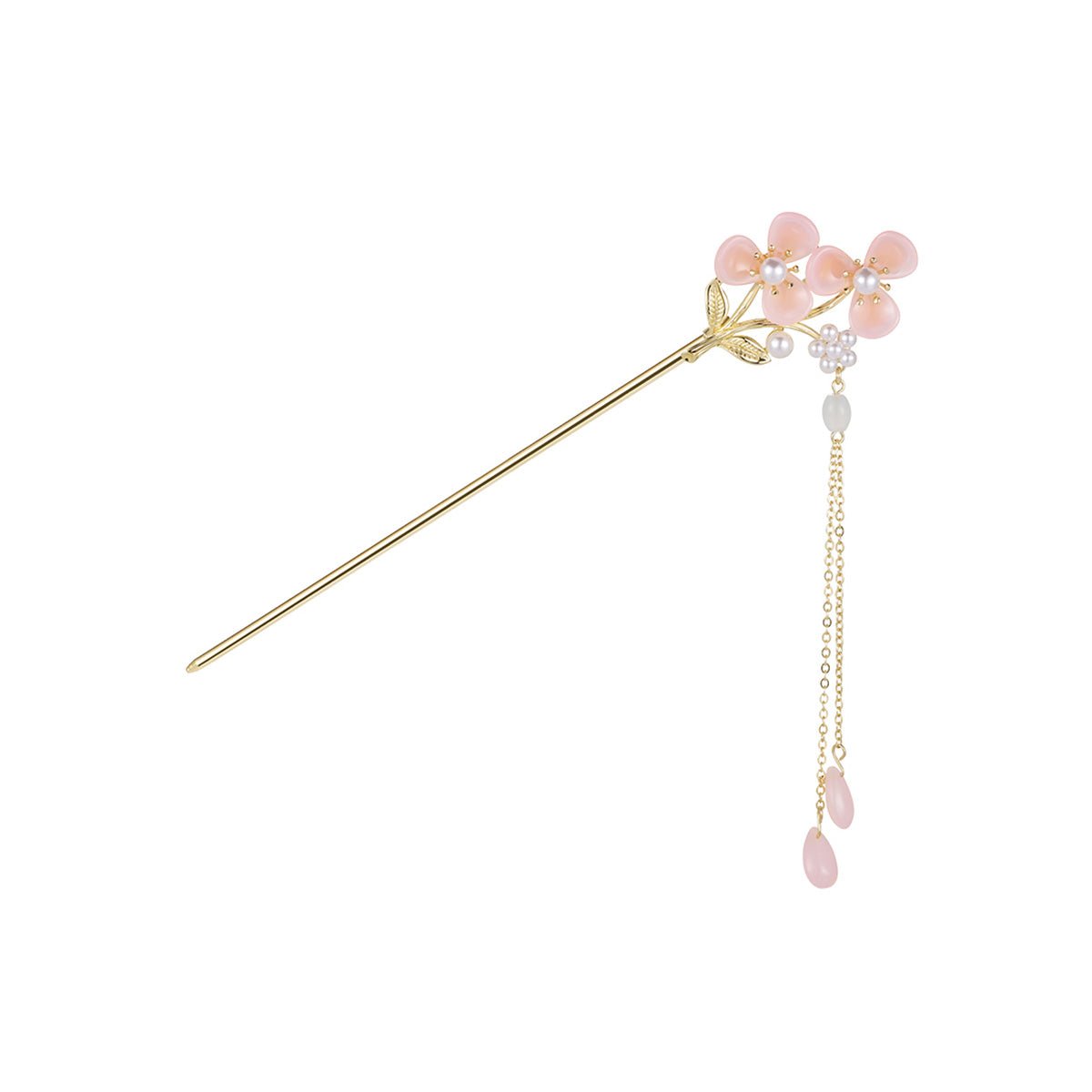 Peach Petal Poet Pink Hair Stick-0