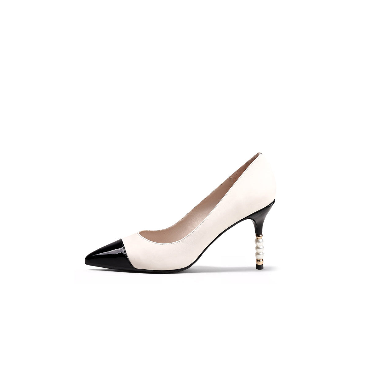 Pointed Toe Pearl Heel Stilettos-5