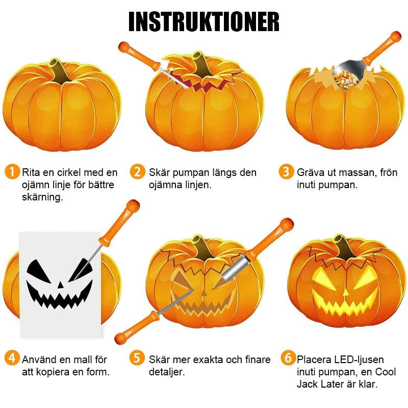 Pumpa Carving Kit i rostfritt stål