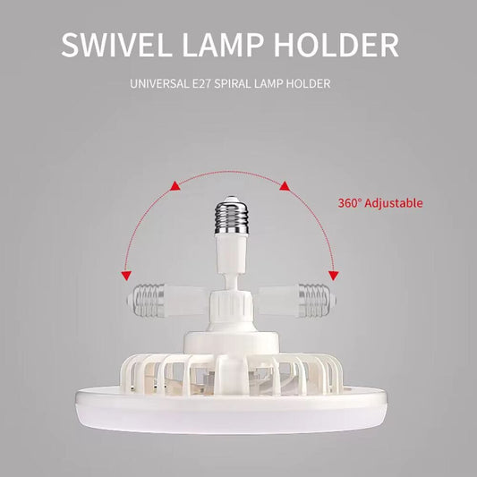 Roterbar 3-i-1 Takfläkt med LED-Belysning – Smidig Installation i E27 Lampsockel