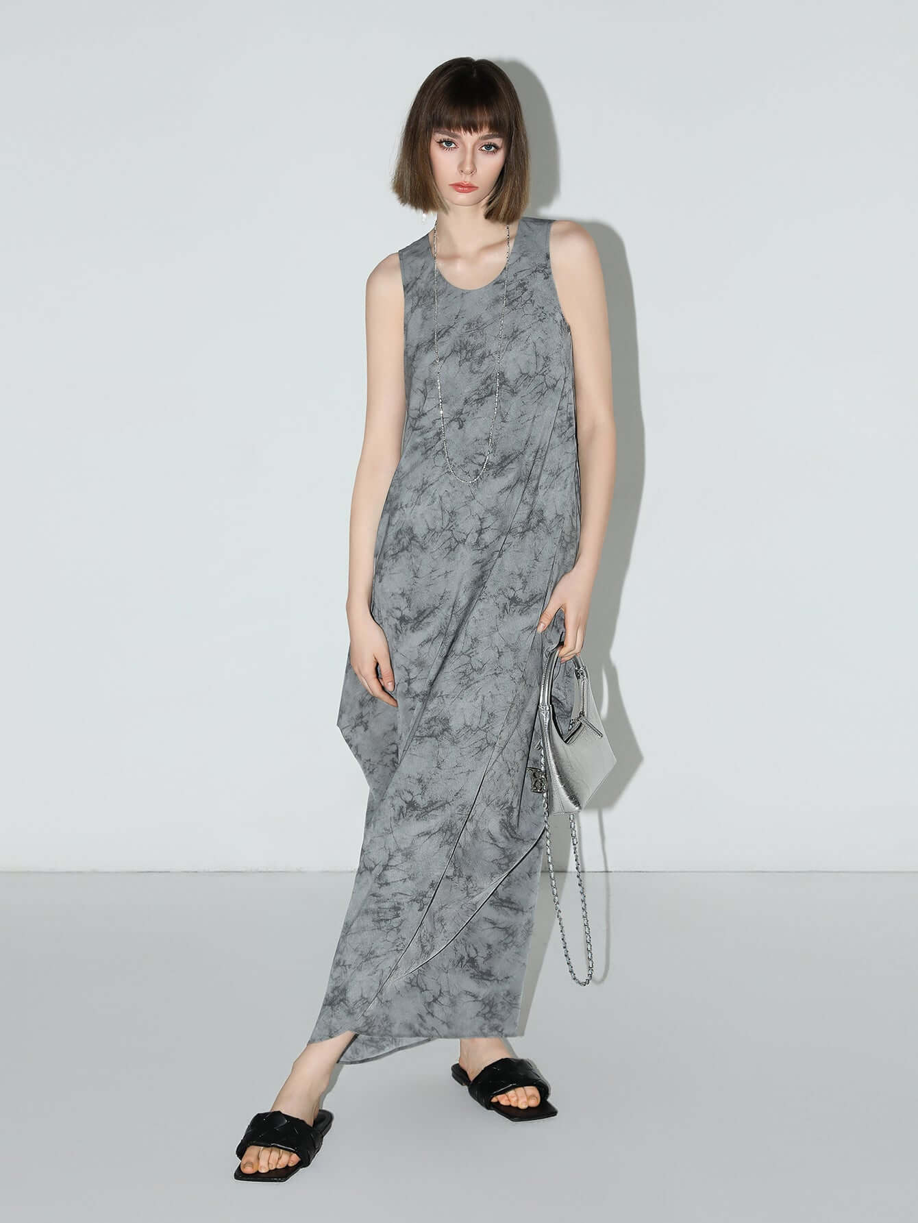 Serene Zen Tie-Dye Print Tank Dress-2
