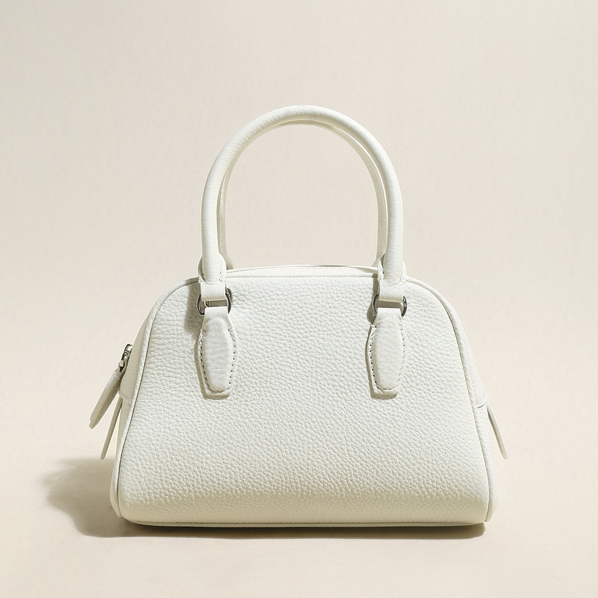 Simple Leather Bowling Bag-5