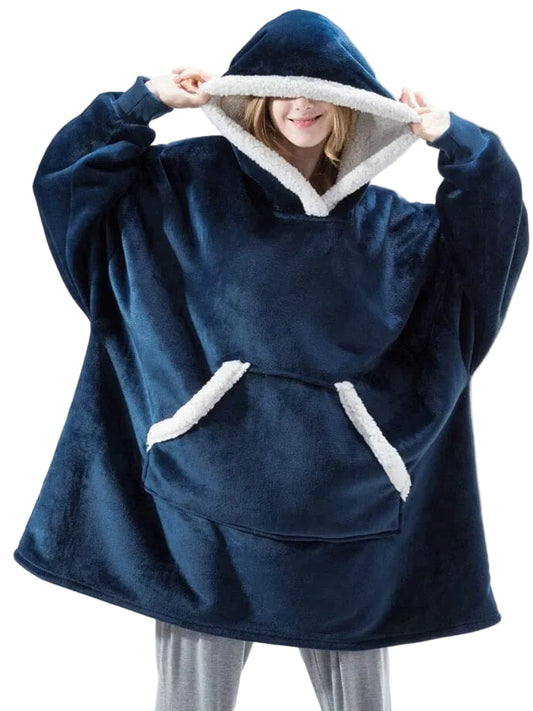 Snugglie - Oversized Filt Hoodie - För Mysiga och Värmande Stunder!