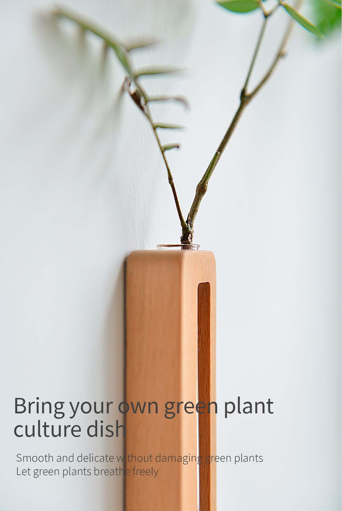 Solid Wood Wall Mount Sconce Vase Touch Switch Light-1