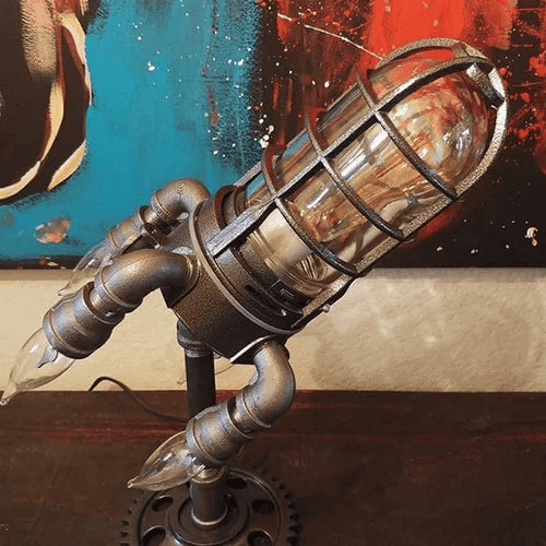 Steampunk raketlampa