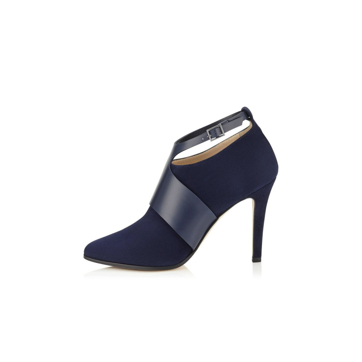 Suede Harnessed Ankle Boots-5