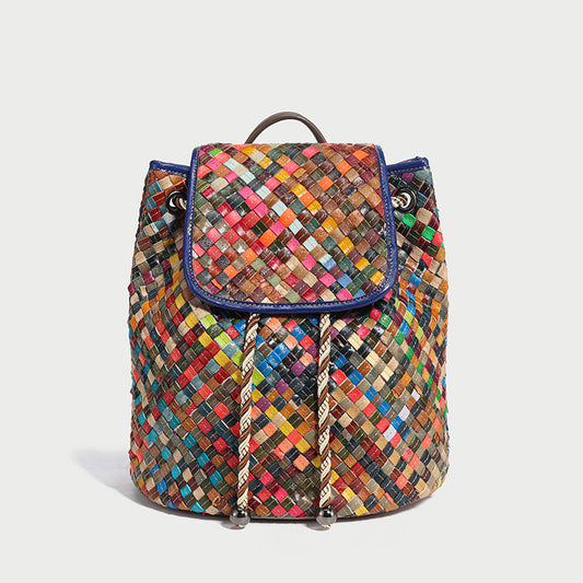 Sunset Everyday Woven Leather Backpack-0