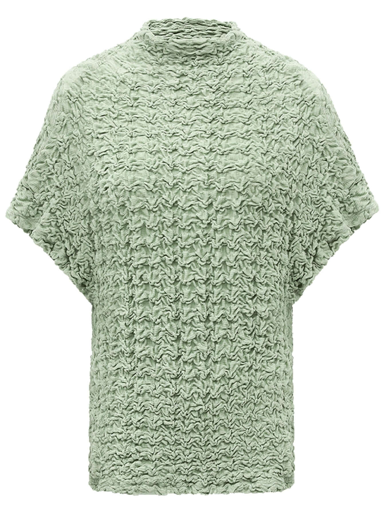 Textured Pleated Knit Batwing Top-3