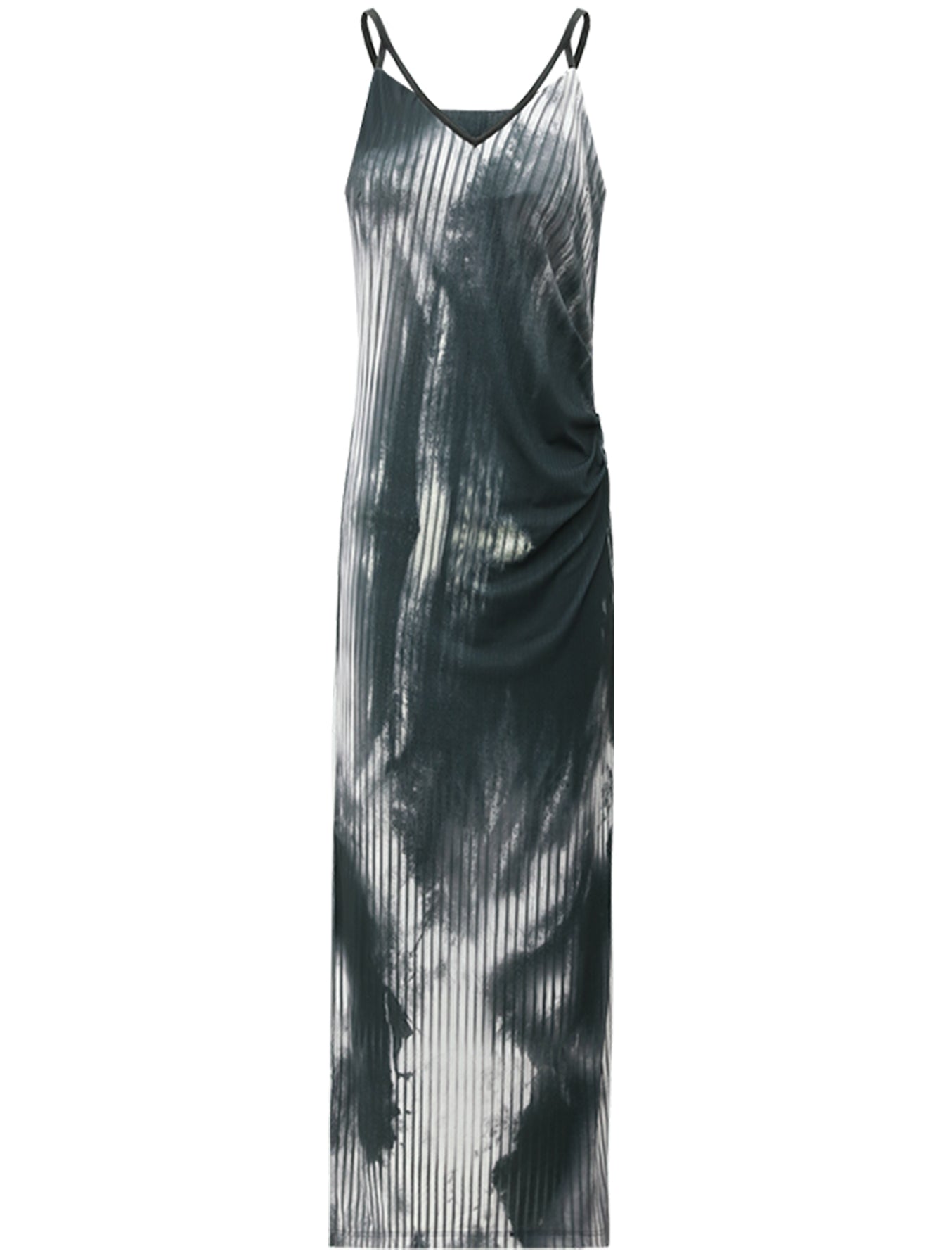 Tie-Dye Ink-Wash Black Camisole Dress-3