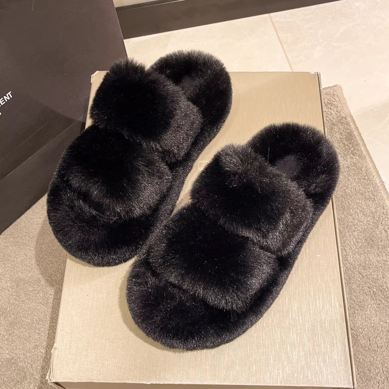 Winter Fluffy Slippers - Fluffiga varma tofflor med sula, Mysiga Tofflor för Vinterkvällar